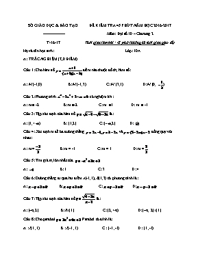 Đề kiểm tra 45 phút năm học 2016 - 2017 môn Đại số 10 Chương 2